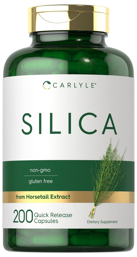 Carlyle Silica papildkapsulas           ; 200 no Horsetail ekstrakta ; bez GMO un glutēna