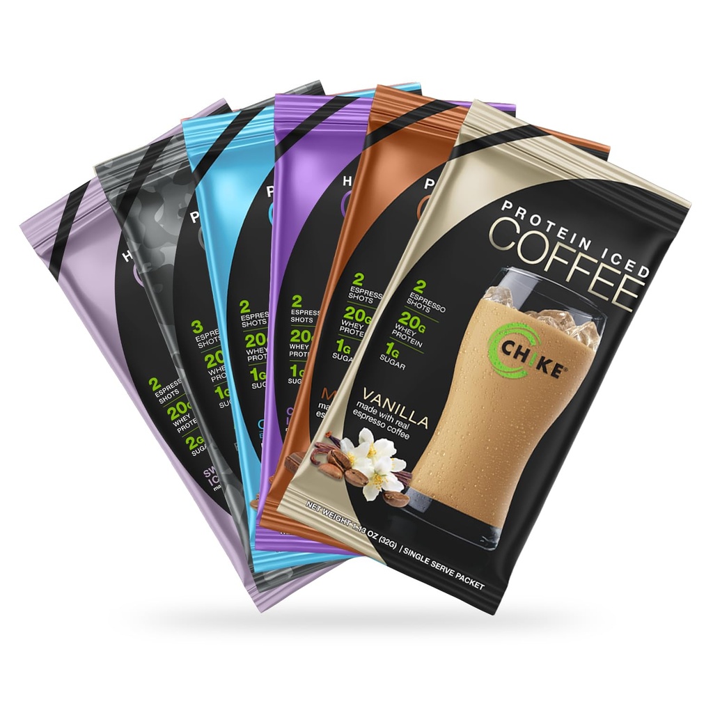 Kafijas paraugu ņemšanas iepakojums ar augstu proteīna saturu, 20 G proteīns, 2 šāvieni Espresso, 1 G cukurs, Keto Friendly un bez lipekļa, 6 viena servepakas (iepakojums var atšķirties)