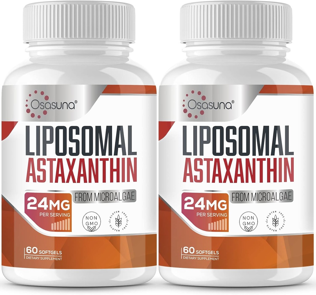 Liposomālais astaksantīna papildinājums 24MG, maksimālā absorbcija, antioksidants spēcīgāks par VIT C, bez GMO un glutēna - 120 softgeli(4 mēnešu piegādes)