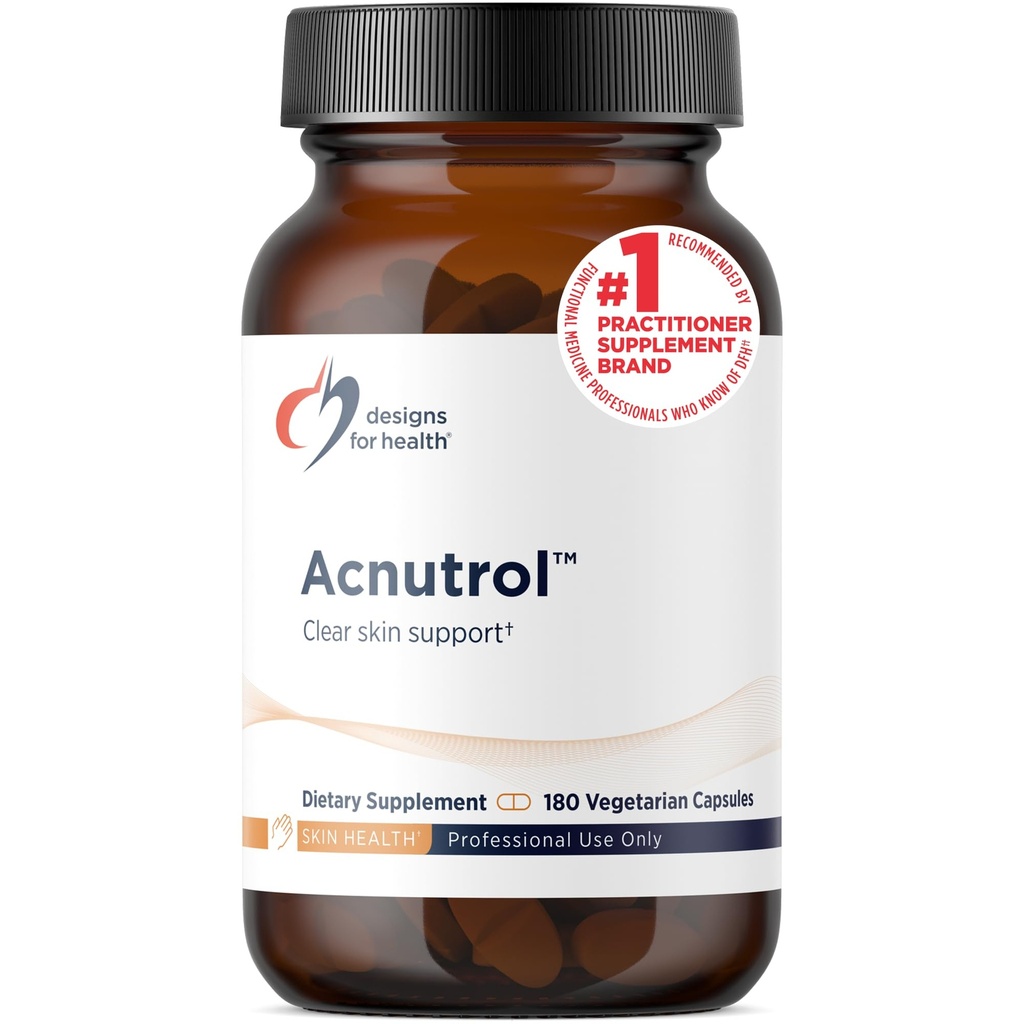Izstrādājumi veselībai Acnutrol Clear Skin Support Tabletes - Pantotēnskābe + 50000 SV A vitamīna, D + E vitamīni, karnitīns + minerālvielas - ne- GMO + sojas bez mutvārdu papildinājums (180 kapsulas)