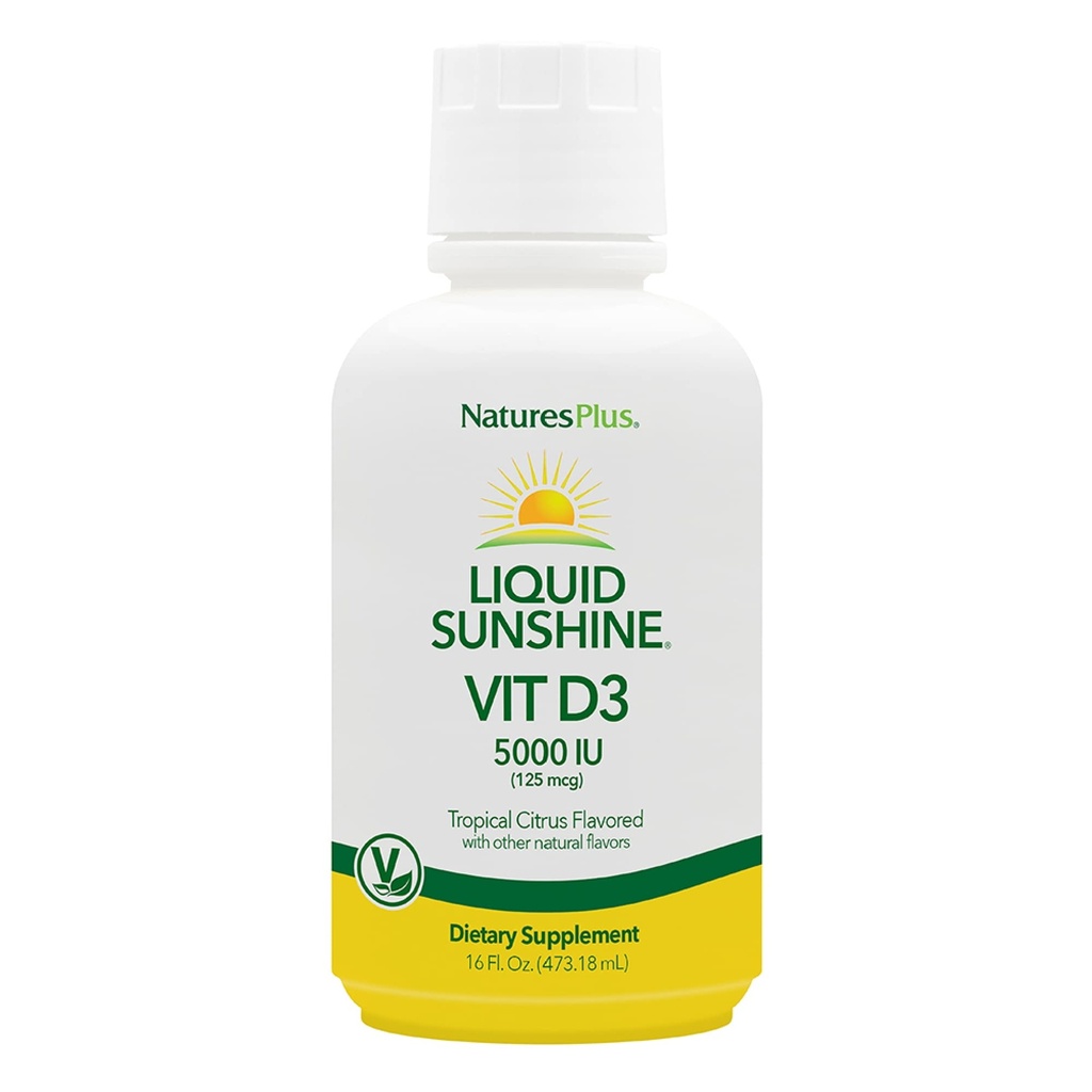D3-5000 SV vitamīns, 16 fl oz - Delicious Tropical Citrus Flavor - Kaulu veselība, sirds veselība un imūnās sistēmas atbalsta papildinājums - bez lipekļa - 32 Kalpo