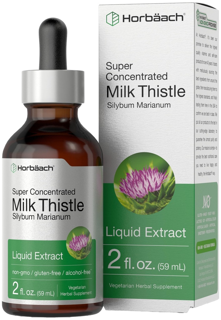 Horbäach Milk Datetle ekstrakts Šķidrs - 2 fl oz ; bez alkohola; Veģetārs, bez GMO un bez glutēna
