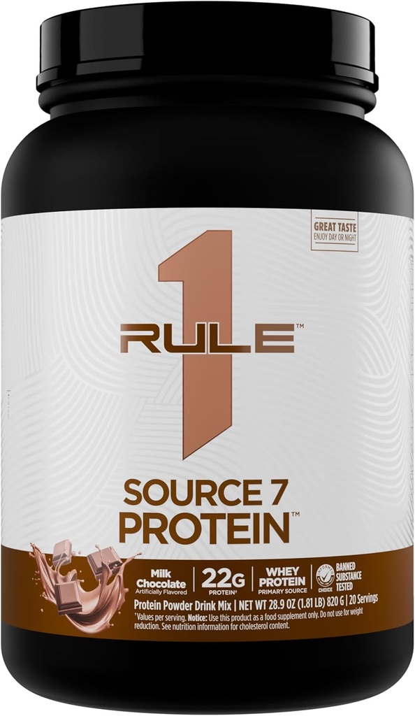1. pants Avots 7 Olbaltumvielas – Dekadents Flavor, Velvety Gluds tekstūra, 22g Anytime Protein, un 10g Dabiski notiek EAAs per apkalpo no 7 Premium avotiem (1,8 Drupas*, piena šokolāde)