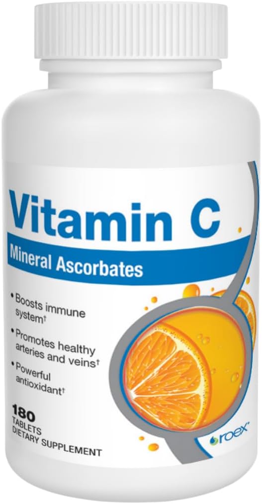 Roekss Vitamīni; C vitamīns; Askorbāti; Anti-Aging; Veselīga imūnā sistēma; 180 Skaits