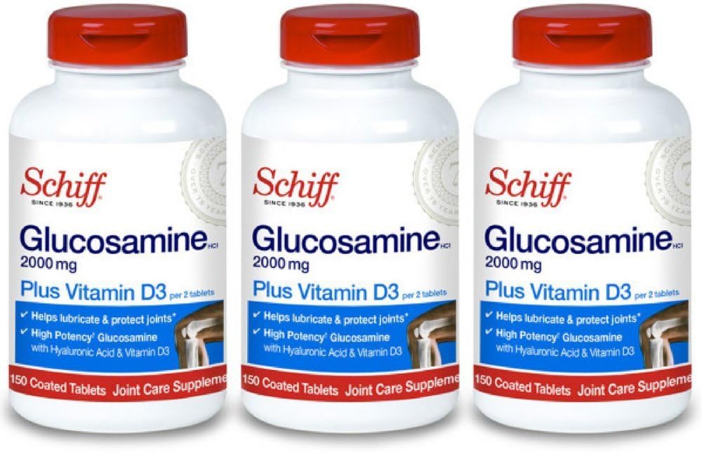 Šifs Glikozamīns 2000mg ar D3 vitamīnu un hialuronskābi, 150 tabletes – locītavu papildinājums (3. iepakojums)