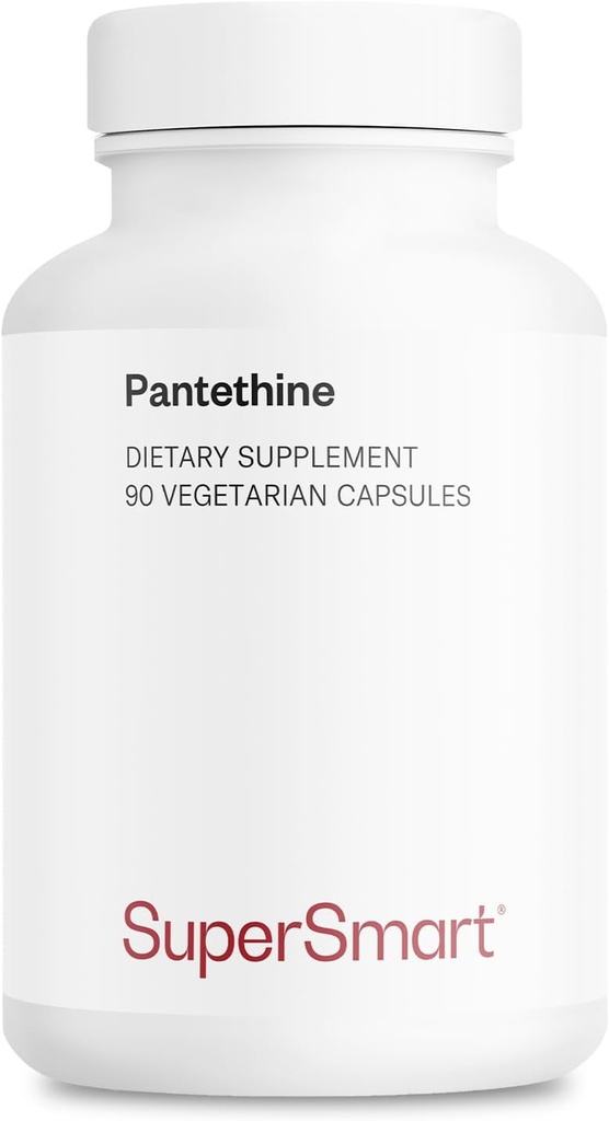 Supersmart - Pantesin Pantethine 600 mg dienā (pantotēnskābe) - aktīvā vitamīna B5 papildinājums ; bez GMO un lipekļa - 90 veģetārās kapsulas