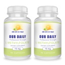 Un dod mums šodien mūsu DAILY L-metilfolāts 15mg (2 pudeles) - 180 Kapsulas - Profesionālā stipruma Active Metilfolāts - 5-MTHF papildinājums - ne ĢMO, bez lipekļa, bez pildījumiem