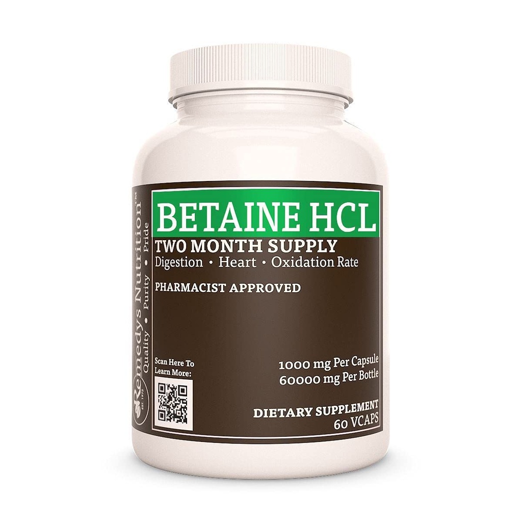 Remedia’s Nutrition Betaine HCL (Hydrochloride) 