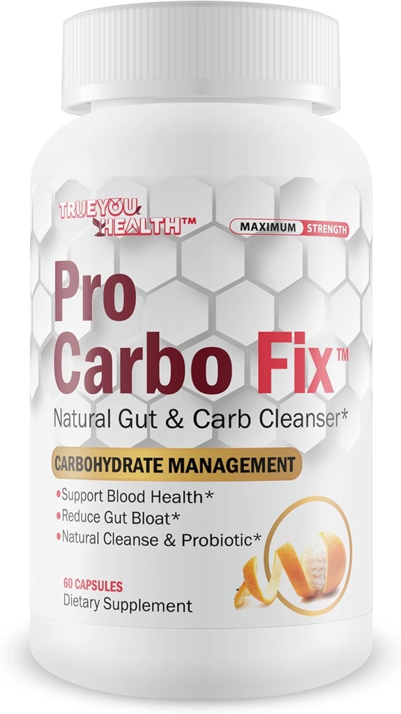 Pro Carbo Fix - dabas Gut & Carb Cleanse papildinājums - Augu balstīta formula w/Probiotikas - Atbalsts Gremošanas veselība & Asins veselība - Palīdzēt Flush Carbs & Toxins - Veicināt regularitāte & Pazemināts Gut Bloat