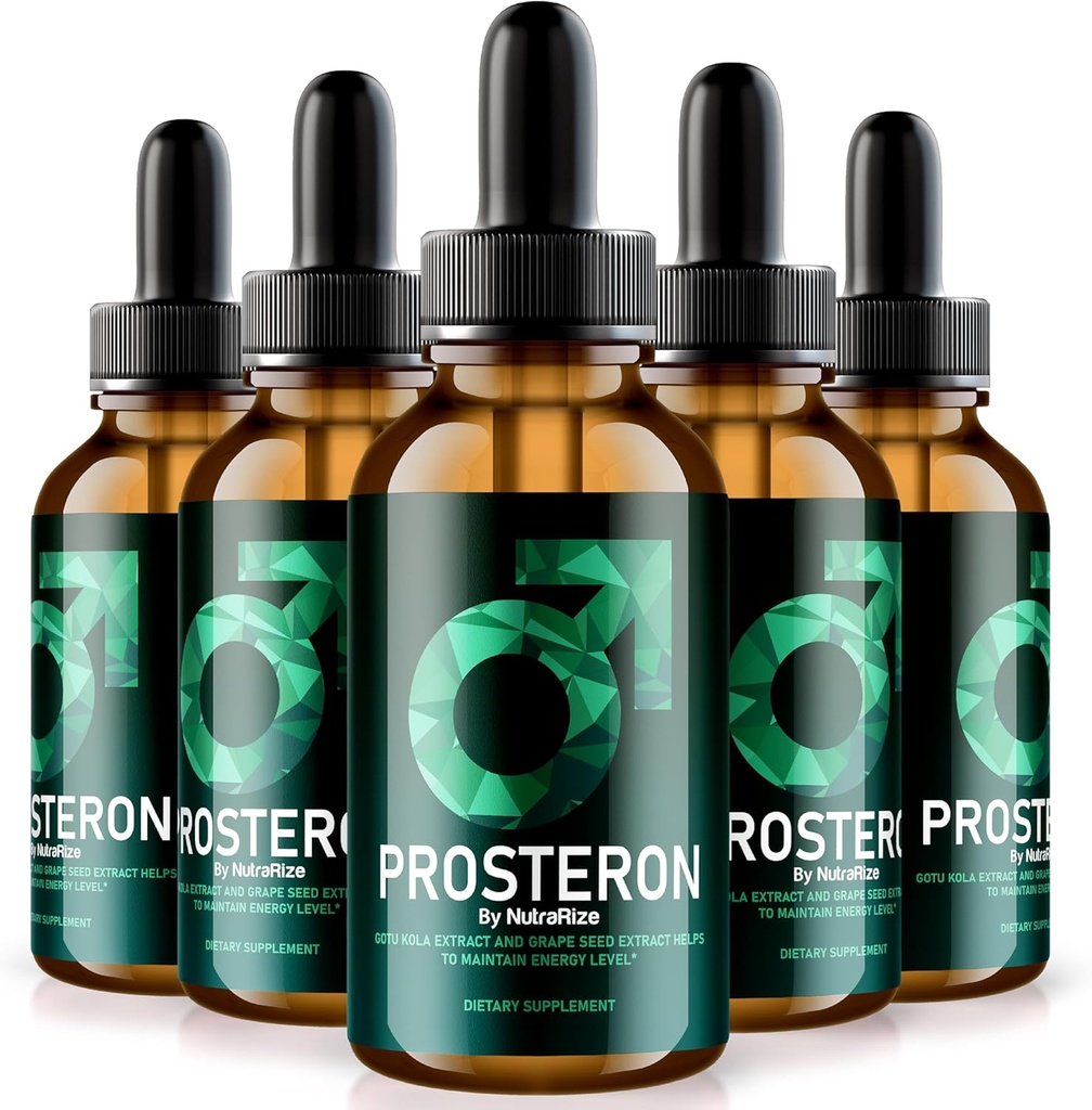 NutraRize (5 Pack) Prosteron pilieni, All-Natural Prostate Health supplement, Premium Vitamīns, lai atbalstītu veselīgu cirkulāciju, Official Prosteron Formula Reviews (150 Servings)