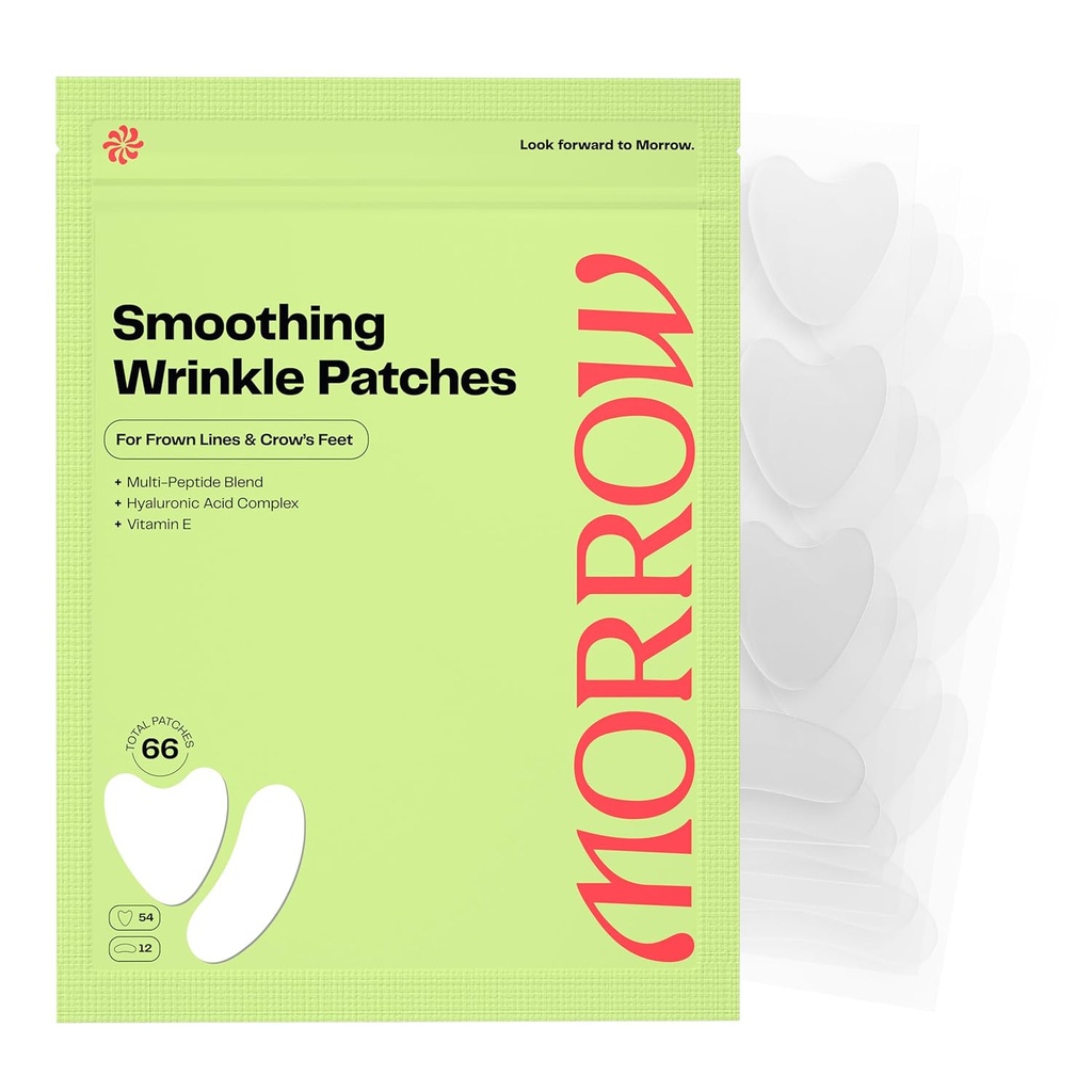 Morrow Beauty - Peptīdu-Infūzijas Gludināšanas grumbu Patches - Nakts Patches Gludināšanas Fine Lines un grumbas, Anti Aging Uzlīmes priekš Crow Peet, Elevens, Smile Lines (66 grāfs)