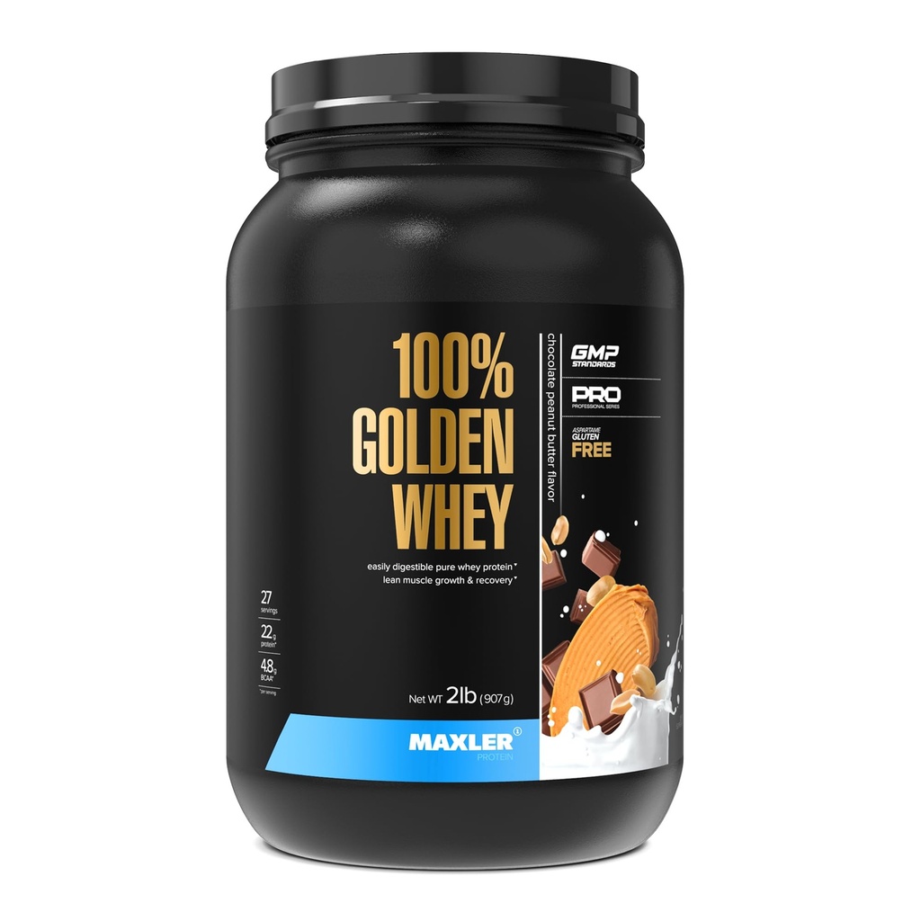 Makslers 100% Zelta sūkalu proteīns - 22g Olbaltumvielas uz kalpot - Premium sūkalu proteīns Pulveris pirms post Workout - Fast-Absorbing Whey Koncentrāts Izolāts Hidrolizāts Blend - Šokolādes pupiņu sviests 2 lb