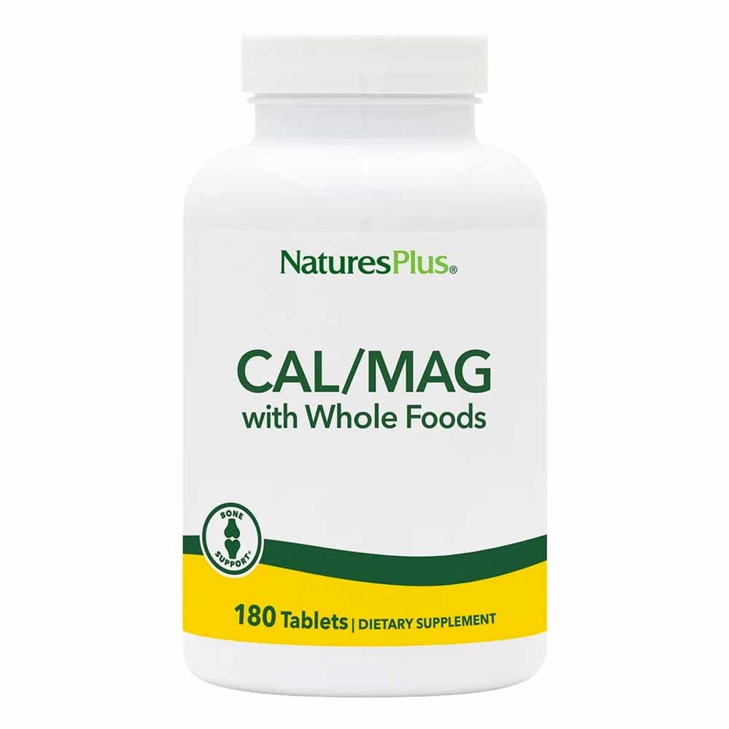 NaturesPlus Dzīves avots Cal/Mag Mineral Papildinājums- 500 mg Kalcijs, 250 mg Magnijs, 180 Veģetārās tabletes - Viss uztura bagātinātājs, veicina kaulu veselību - bez lipekļa - 90 Kalpo