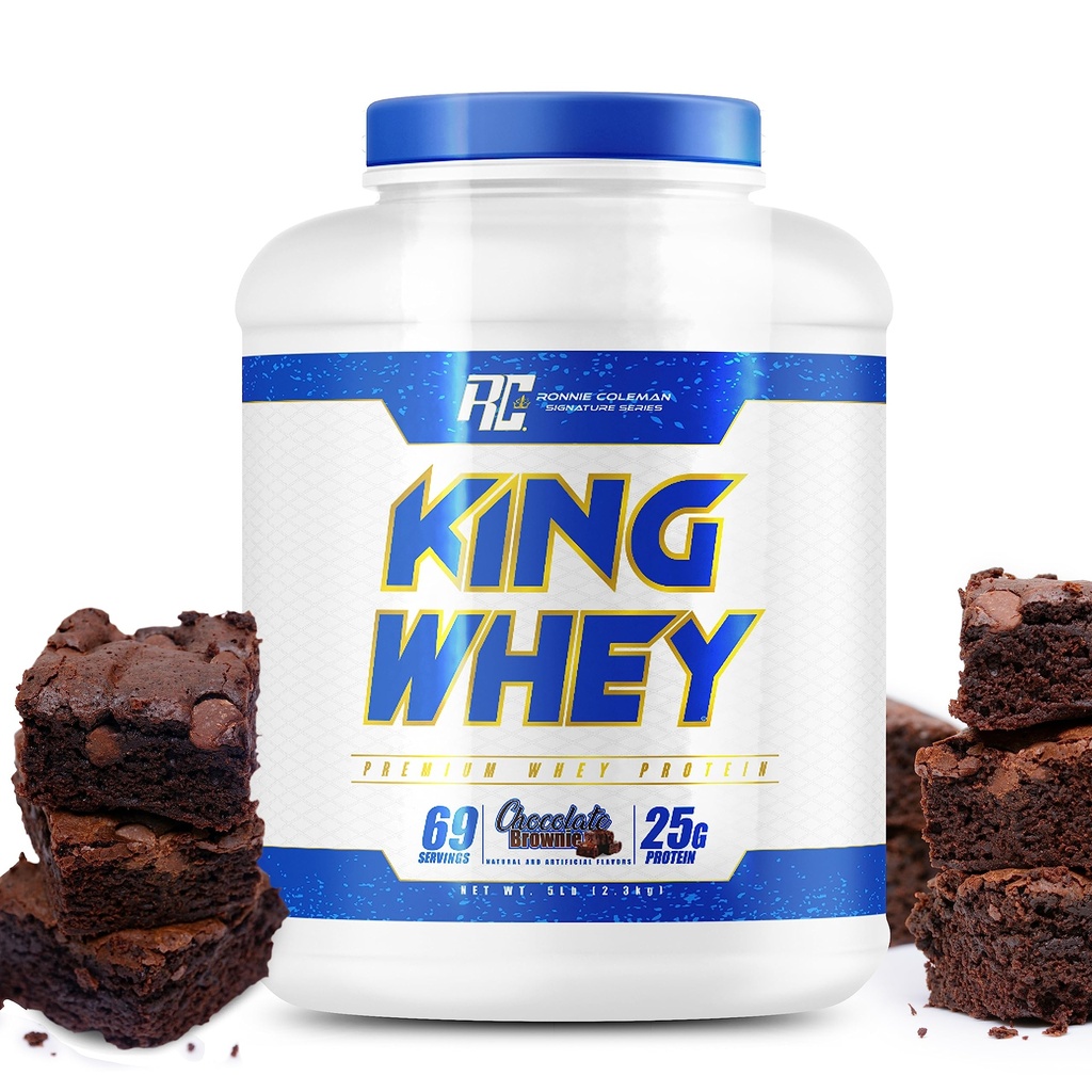 Ronnie Coleman Signature Series Sūkalu Koncentrāts + Izolātu Proteīnu Pulveris, Pirms treniņa Shake Mix Lean Muskuļu Atbalsts, Zems Cukura papildinājums sievietēm un vīriešiem, Šokolādes Brownie Flavor, 5 mārciņas