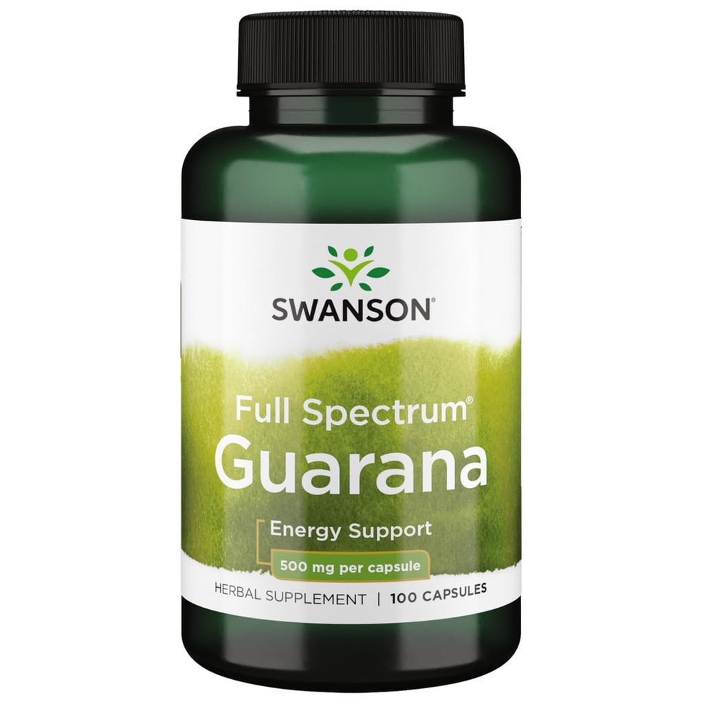 Swanson Guarana 500 Milligrams 100 Kapsulas