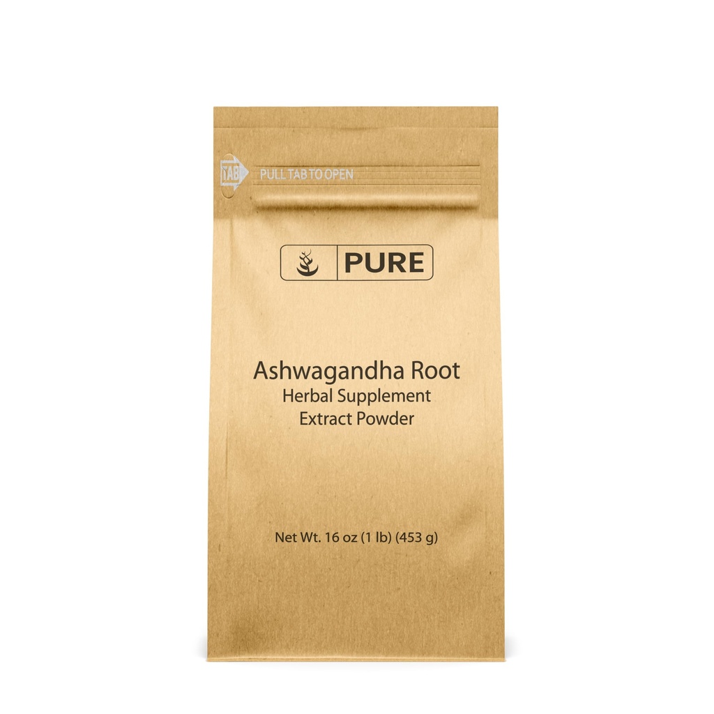 PURU ORIĢINĀLĀS SASTĀVDAĻAS Ashwagandha (1lb) Dabīgs un tīrs, vegans, bez lipekļa, laboratorijā pārbaudīts
