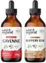 Savvaļas un organiskās kajēnas pipari Tinktūra 4 fl oz & Slippery Elm Tinktūra 4 fl oz