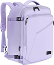 MATEIN Carry on Backpack for Women, 40L Heavy Duty Travel Backpack Lidmašīna apstiprināta, paplašināms Simple Fashion Daypack, Bieži Ceļotāja Dāvanas, Gaišs Purple