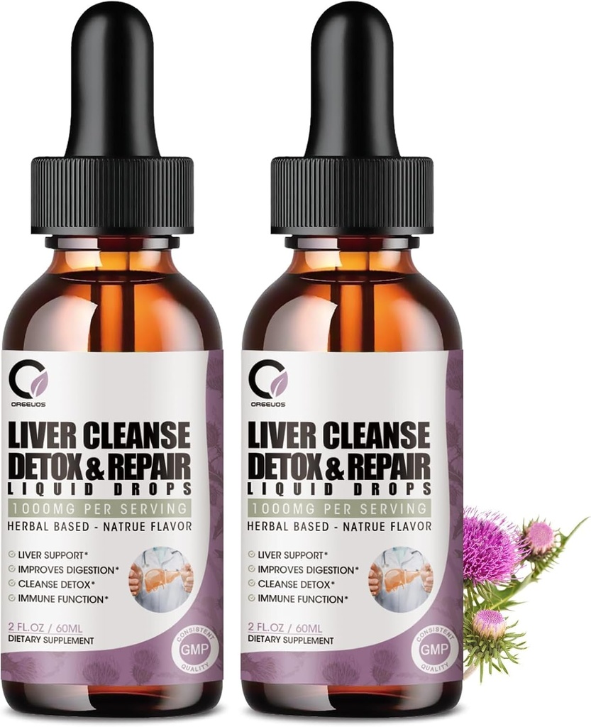 4 Fl Oz - Aknu tīrīt Detox & Remonts Šķidrums pilieni - 1000mg Piena Thattle ekstrakts pilieni papildinājums aknu tīrīt un detox, antioksidants, gremošanas atbalsts