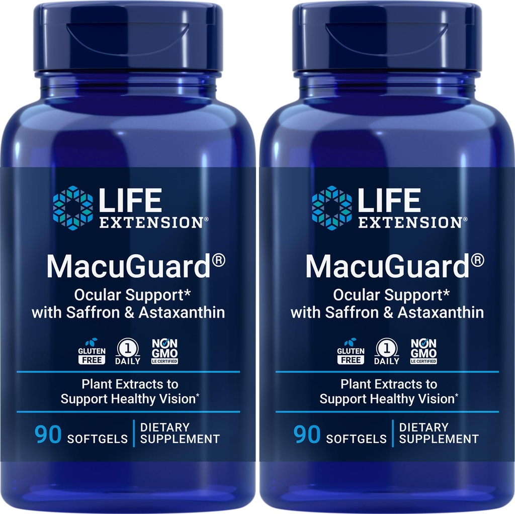 Life Extension MacuGuard Ocular Support 90 softgels with Saffron & Astaksantin