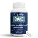 LongJuvity kalcija alfa-ketoglutaāta laika atbrīvošanas AKG papildinājums (1 000 mg uz apkalpo) - Gut Heath, Kaulu veselība, pret novecošanās un ilgstoša - Neatkarīgi laboratorijā pārbaudīts (60 zarnās pārklātas kapsulas)