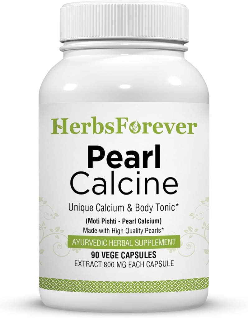Herbsforever Pearl Calcine kapsulas Kaulu papildinājums veicina veselīgu kaulu un spēcīgu zobu 90 kapsulas