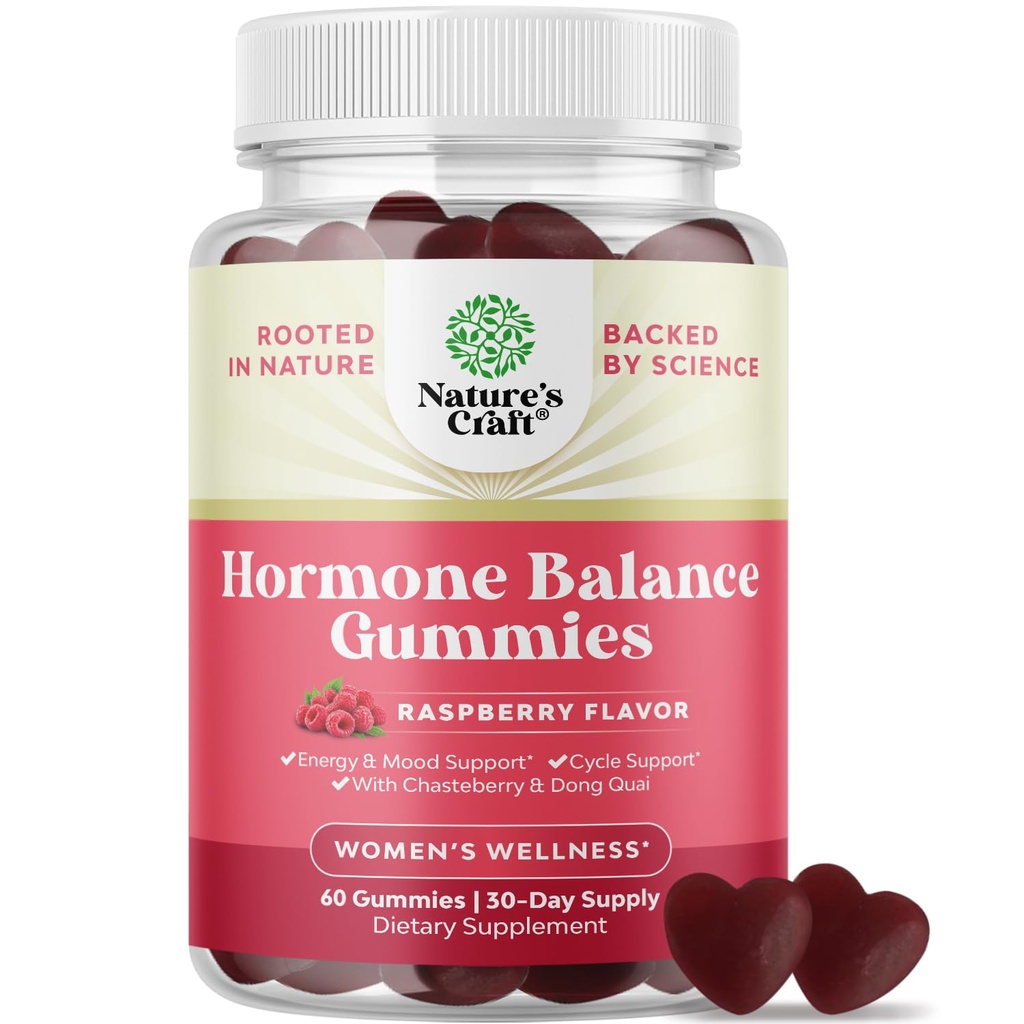 Hormonu balanss sievietēm Gumies of All Ages - PMS atbalsta papildinājums sievietēm regulēt menstruālais cikls & Hormonālais līdzsvars Menopauze & Mood Šūpoles ar vitamīnu B6 & Dong Quai - 60 košļājamās rotaļlietas