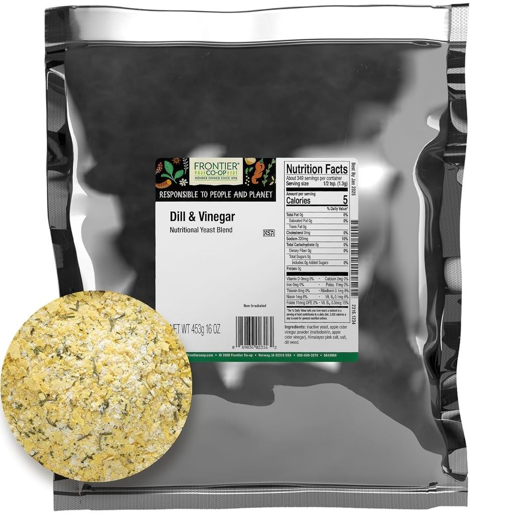 Frontier Co-op Dill un Etiķis Uztura raugs Blend 1lb