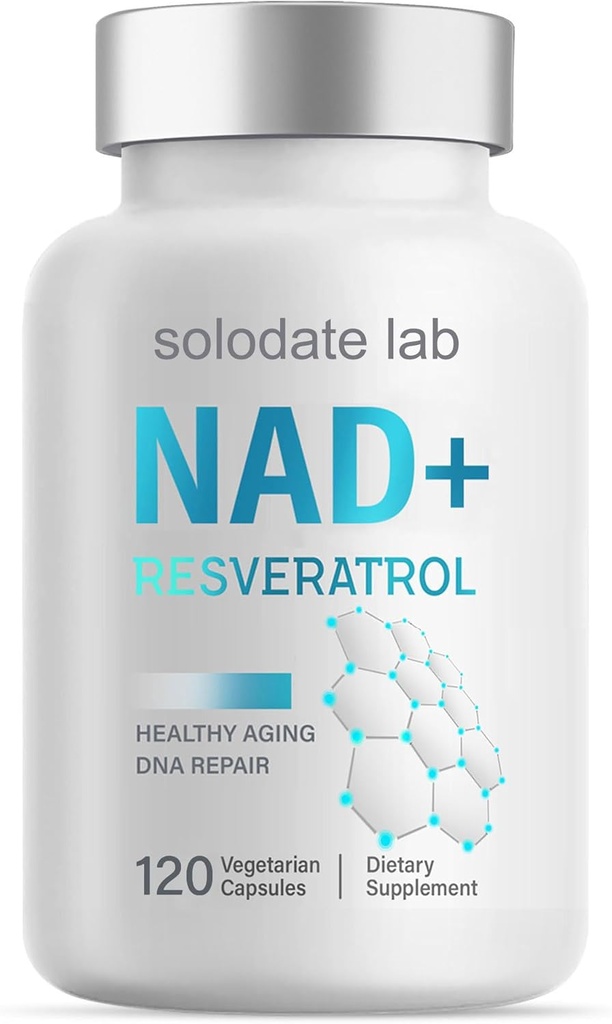 solodate lab NAD+ papildinājums 1000mg, True NAD+ & Resveratrol, 120 Caps