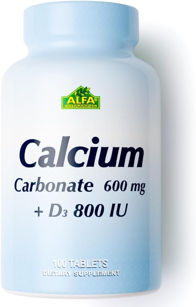 Kalcijs 600mg + D3 uztura bagātinātājs ar ALFA vitamīni - veicina veselīgus kaulus - veselīgi zobi - veselīga sirds - veselīga nervu sistēma - 100 tabletes