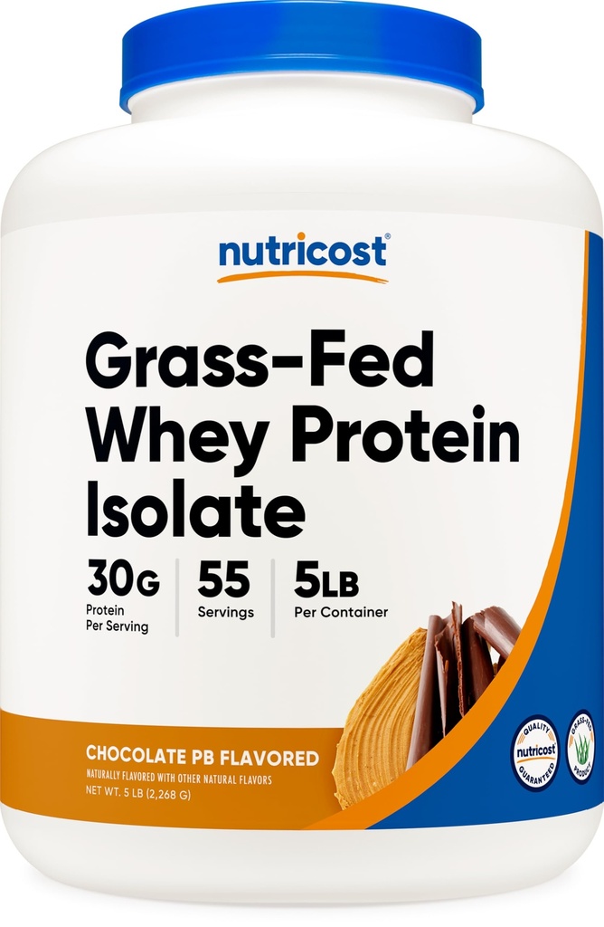 Nutricost Zāles sūkalu proteīna izolāts (šokolādes pupiņu sviests, 5LBS) - bez GMO, bez lipekļa