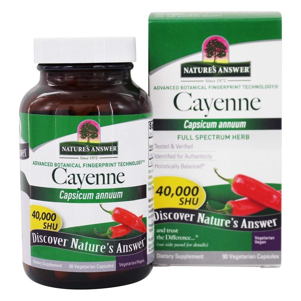 Dabas atbilde Cayenne Pepper Pepper Pepper Pepper Pepper Pupper Kapsulas papildinājums, 90-Count -Dabīgs vielmaiņas pastiprinātājs - Veicināt sirds un asinsvadu veselību - Palīdz ar Gremošanas un cirkulācijas (1 iepakojums)