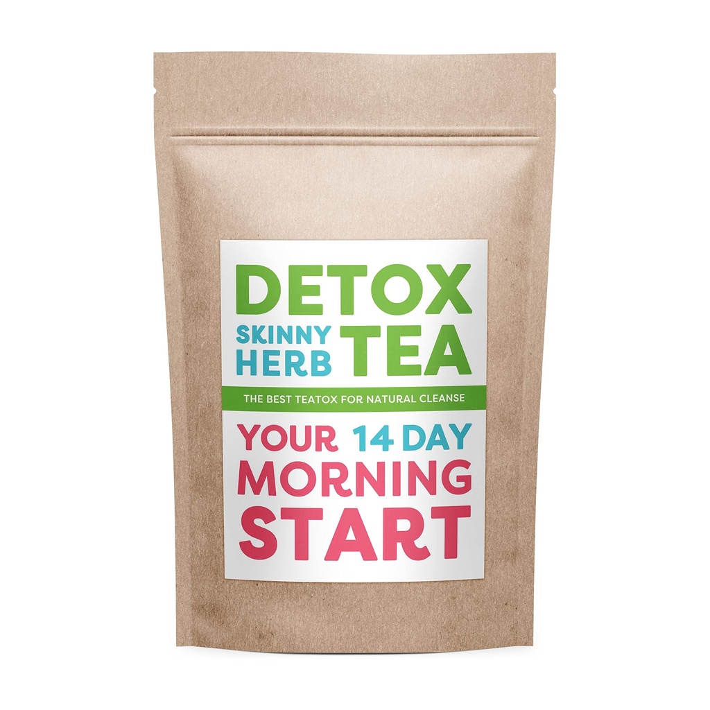 14 Rīta Starta tēja: Detox Skinny ārstniecības augu tēja - 100% DABAS