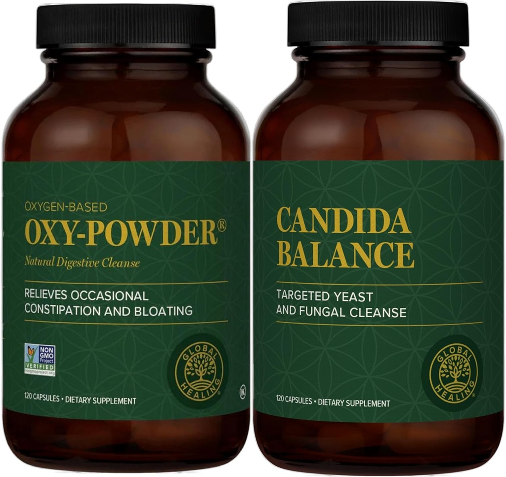 Global Healing Center - Oxy-Powder & Candida Cleanse Kit - Candida dabas tīrīšanai un detoksikācijai