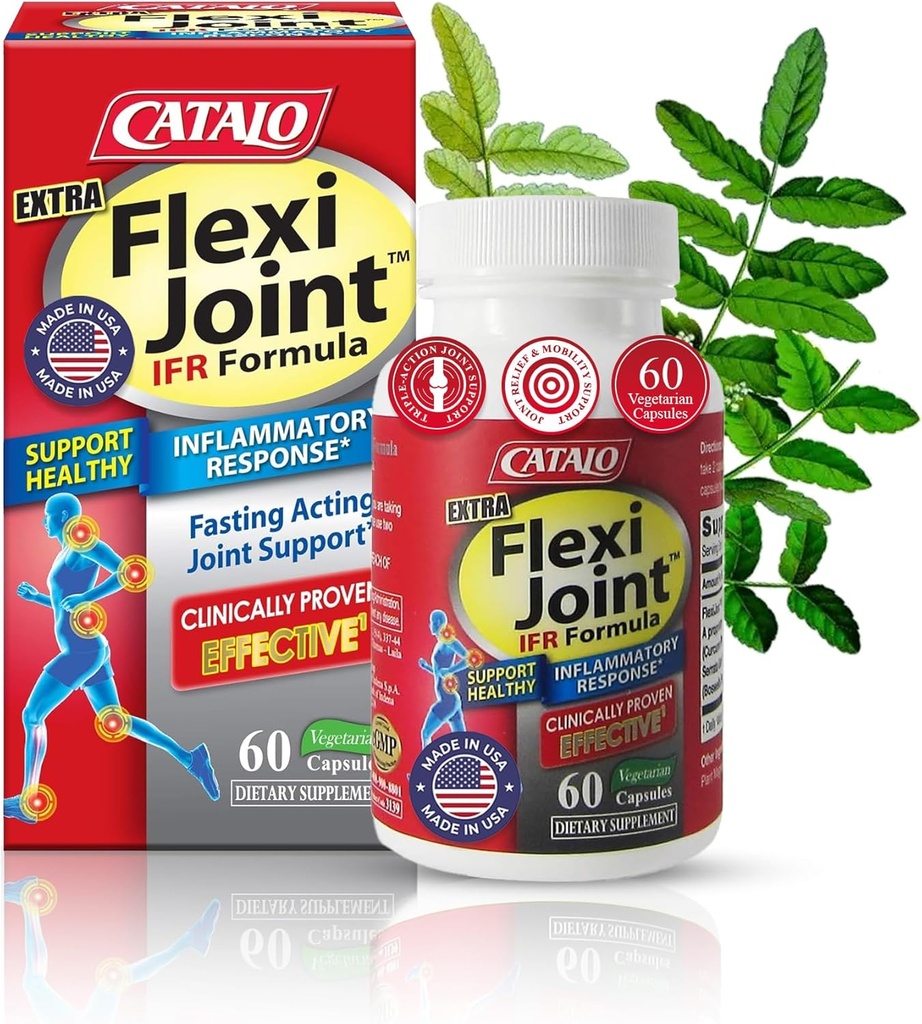 CATALO Extra FlexiJoint IFR Formula – ar Meriva Turmeric Phytosome, ApresFlex & Casperome Boswellia – 60 kapsulas