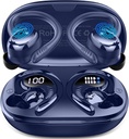 Bezvadu Earbuds Sport, 2025 Bluetooth 5.4 Austiņas ar earhooks, 50H Stereo Deep Bass Over Ausu Buds ar 4 ENC Troksnis Atceļ Mics, IP7 Ūdensnecaurlaidīgi Ausu austiņas skriešanas Workout Gym -Blue