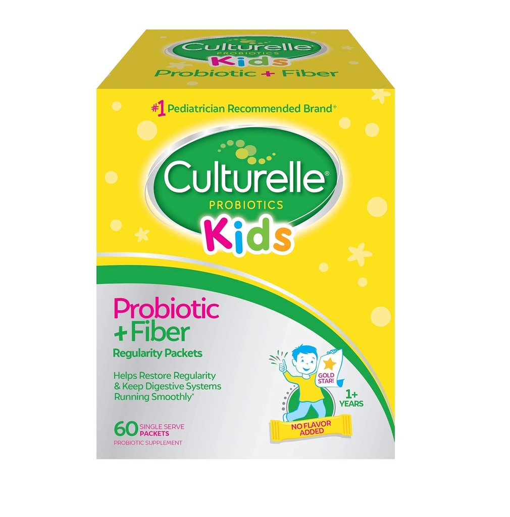 Culturelle Kids Probiotic + Fiber Packets (Ages 3+) - 60 Skaits - Gremošanas Veselība & Imūnās atbalsts - palīdz atjaunot regularitāte