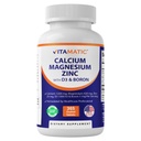 Vitamiskais kalcija Cinks D3 Borons - 365 Tabletes papildinājums - Calcium 1200 mg, Magnijs 420mg, Cinks 25mg, D3 vitamīns 1000 SV, Borons 1 mg - Ne-GMO -- bez glutēna