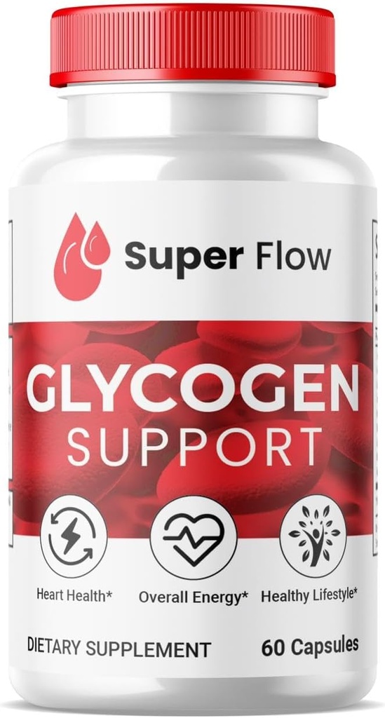 (1 iepakojums) Superplūsmas glikogēns, SuperFlow Glycogen atbalsta kapsulas, Glico Optimizer formula, Dabīgs asinsvada tīrītājs, Premium Super Flow Glycogen atbalsts (60 kapsulas)
