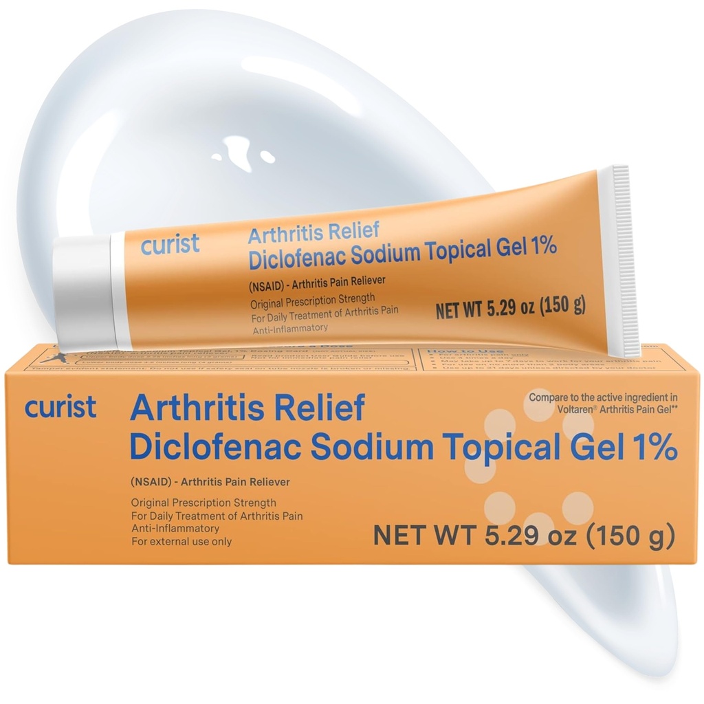 Kurista Diklofenaka nātrija topiskais gels 1 procents 150g artrītam Sāpes locītavās Reliefs plaukstu/krūšu sāpēm, celiņš/krūšu sāpes un potīšu sāpes - 1% - 5,29oz