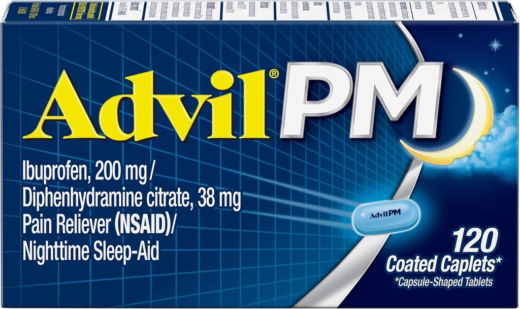 Advil PM Caplets 120 ea (3. iepakojumā)