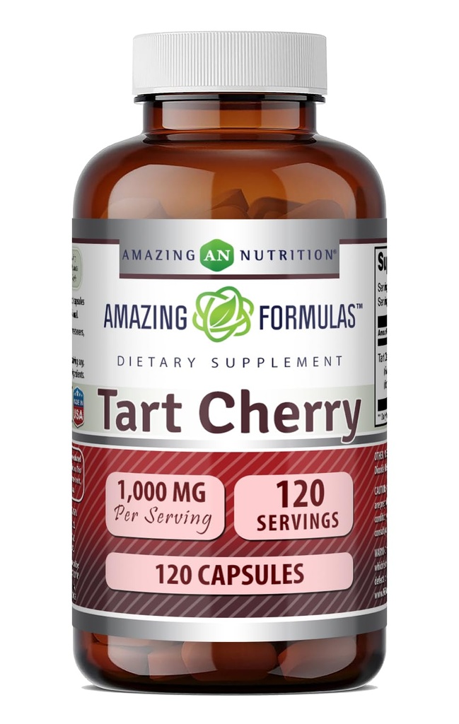 Amazing Formulas Tart Cherry ekstrakcijas papildinājums - 1000 Mg per Servējot -- Capsules -- Non-GMO --Free Gluten -Ražots ASV (1 Pack, 120 Count)