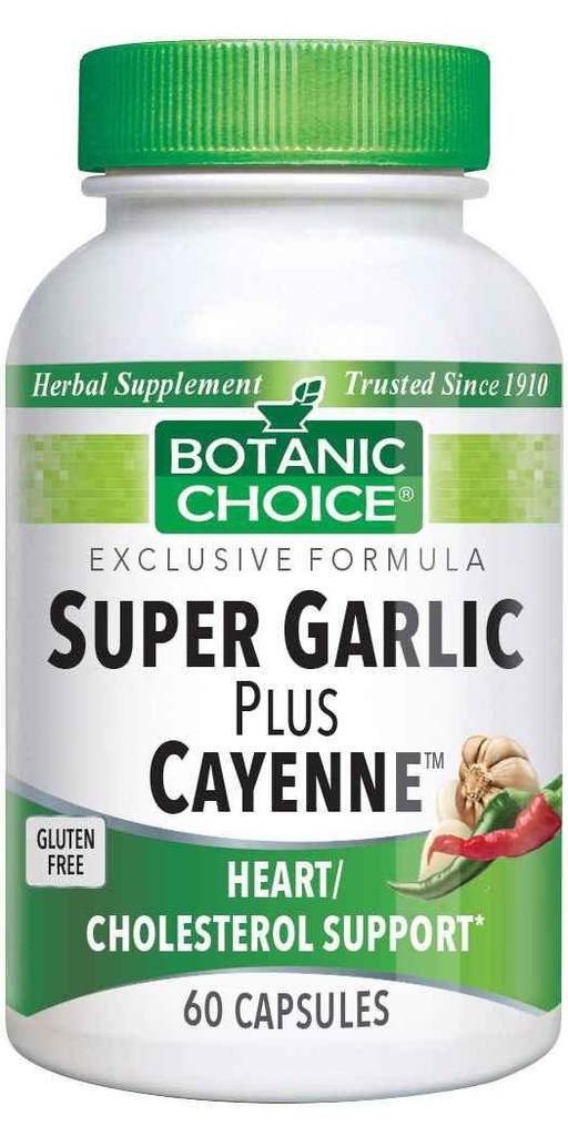 Botāniskā izvēle Super ķiploki Plus Cayenne, 60 kapsulas