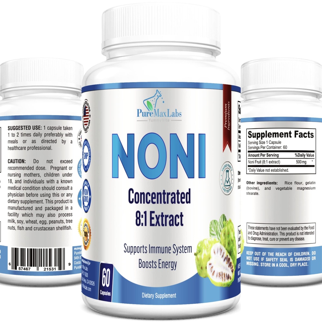 Noni kapsulas - Noni Fruit Extract (Morinda Citrifolia), Imūnsupport - 60 kapsulas