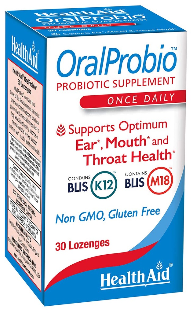 Iekšķīgi Probio 30ct, Vienreiz dienā košļājamās tabletes, Atbalsta Optimālo ausu, mutes un rīkles veselību, ne ĢMO, bez lipekļa, piparmētru Flavor, Satur BLIS K12 & M18