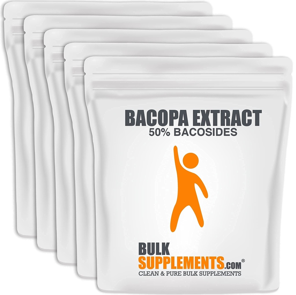 BulkSupplements.com Bacopa Extract Powder - Bacopa Monnieri Papildinājums, Bacopa Powder - Bacopa Papildinājumi, Vegan & Gluten Free, 500mg uz vienu Kalpotāju, 5kg (11 mārciņas) (iepakojums no 5)