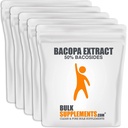 BulkSupplements.com Bacopa Extract Powder - Bacopa Monnieri Papildinājums, Bacopa Powder - Bacopa Papildinājumi, Vegan & Gluten Free, 500mg uz vienu Kalpotāju, 5kg (11 mārciņas) (iepakojums no 5)