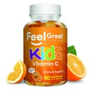 Bērniem vitamīns C Gumies košļājamās Imūnās aizsardzības - augu aizsardzības, lipekļa bezmaksas - Vegāns - 250 mg par apkalpojot - 90 Gumijas - Vitamīni bērniem ar Feel Great Vitamīnu Co.