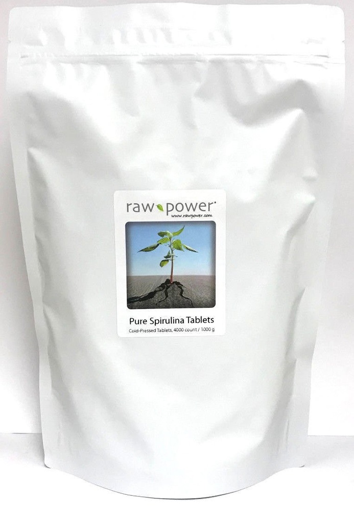Neapstrādāta jauda Spirulina Auksti presētas tabletes Bulk Kilo Bag 4000 Count 250 mg Tabletes 1000g Kopā Organics