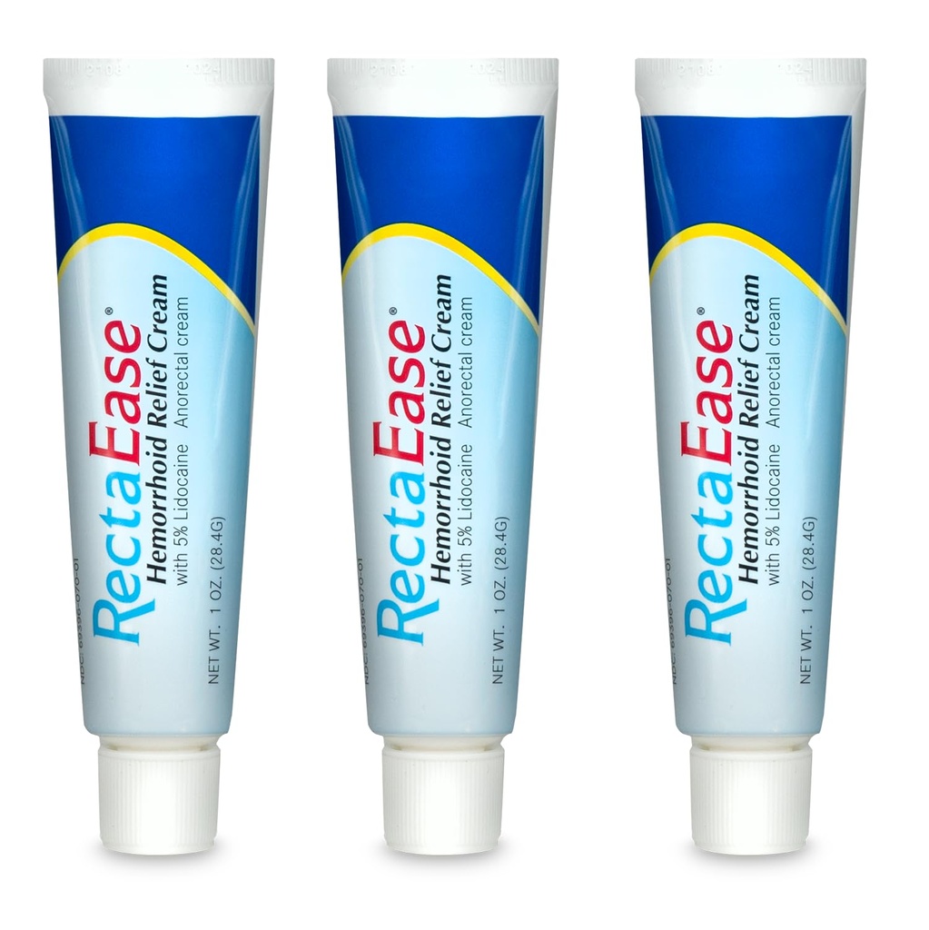 Globuss RectaEase 5% Lidokaīns (3 Pack) Hemorrhoid Relief Cream 1 oc Tube, Anorektāls Krēms, Ātra Numbing Relief, Hemorrhoid Ārstēšana no niezes un apdeguma